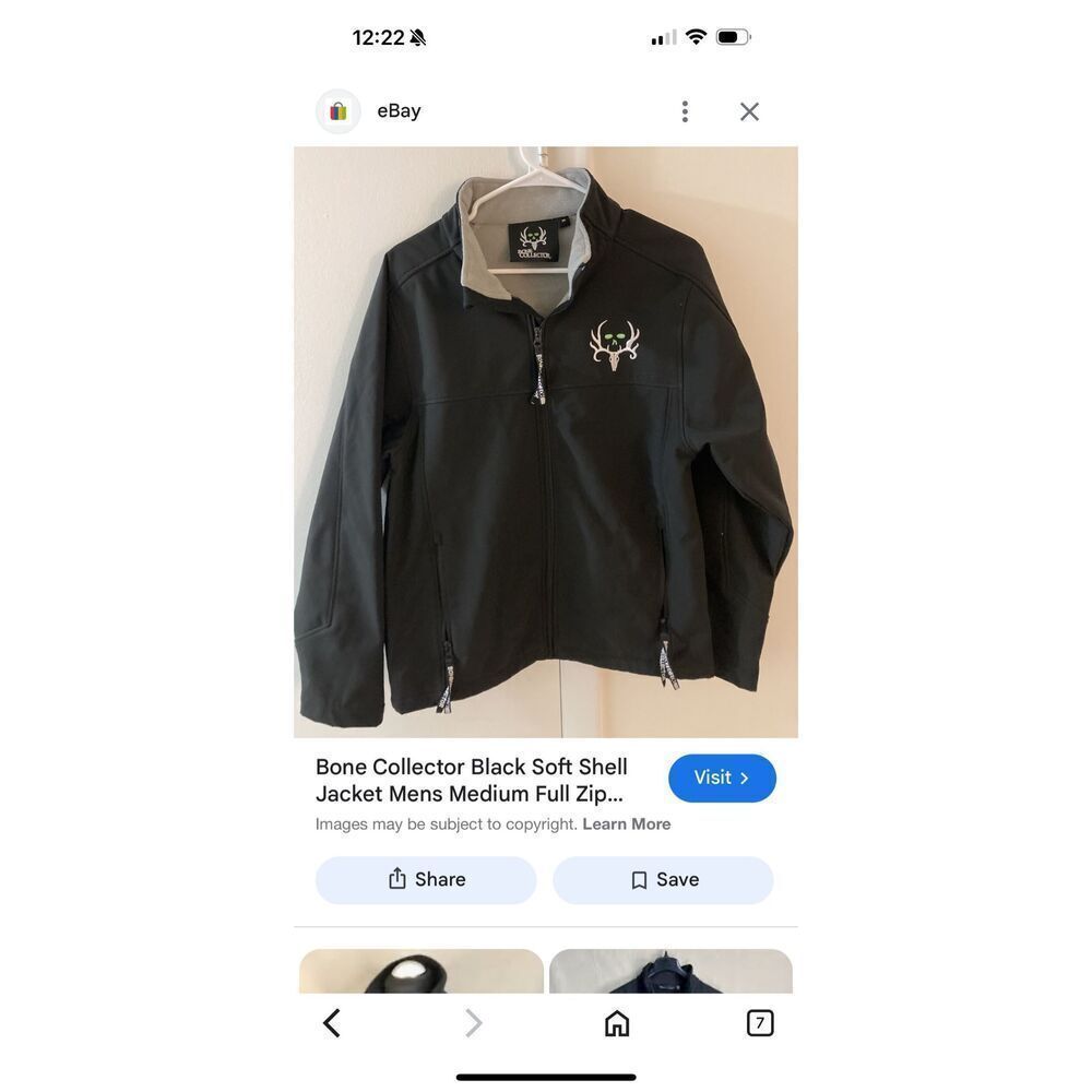 Bone Collector Mens Black Scuba Jacket sz L EUC